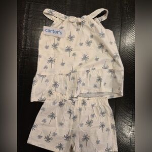 Carter's Blue Palm Print Baby Set